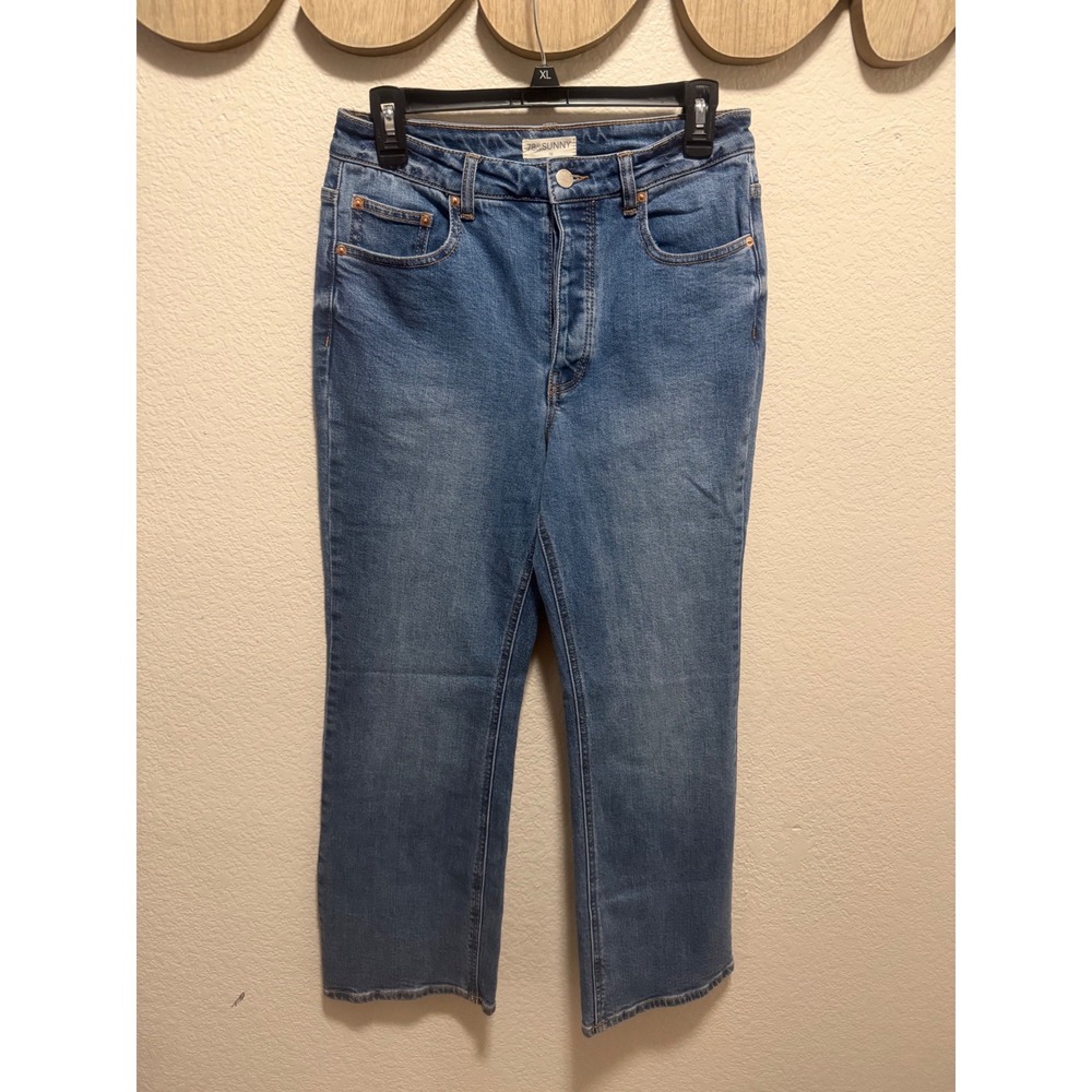 78&Sunny Womens High Rise Straight Leg Jeans Medium Wash Blue Size 10